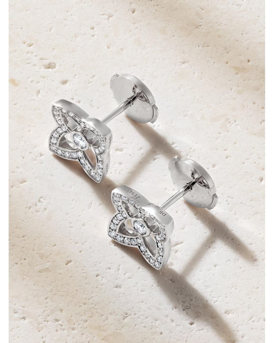 De Beers London Natural Lotus By De Beers 18-Karat Diamond Earrings