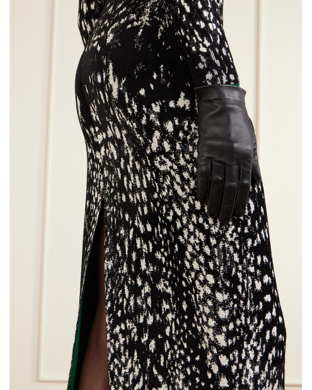 Tom Ford Black Animal-Jacquard Velvet Midi Skirt