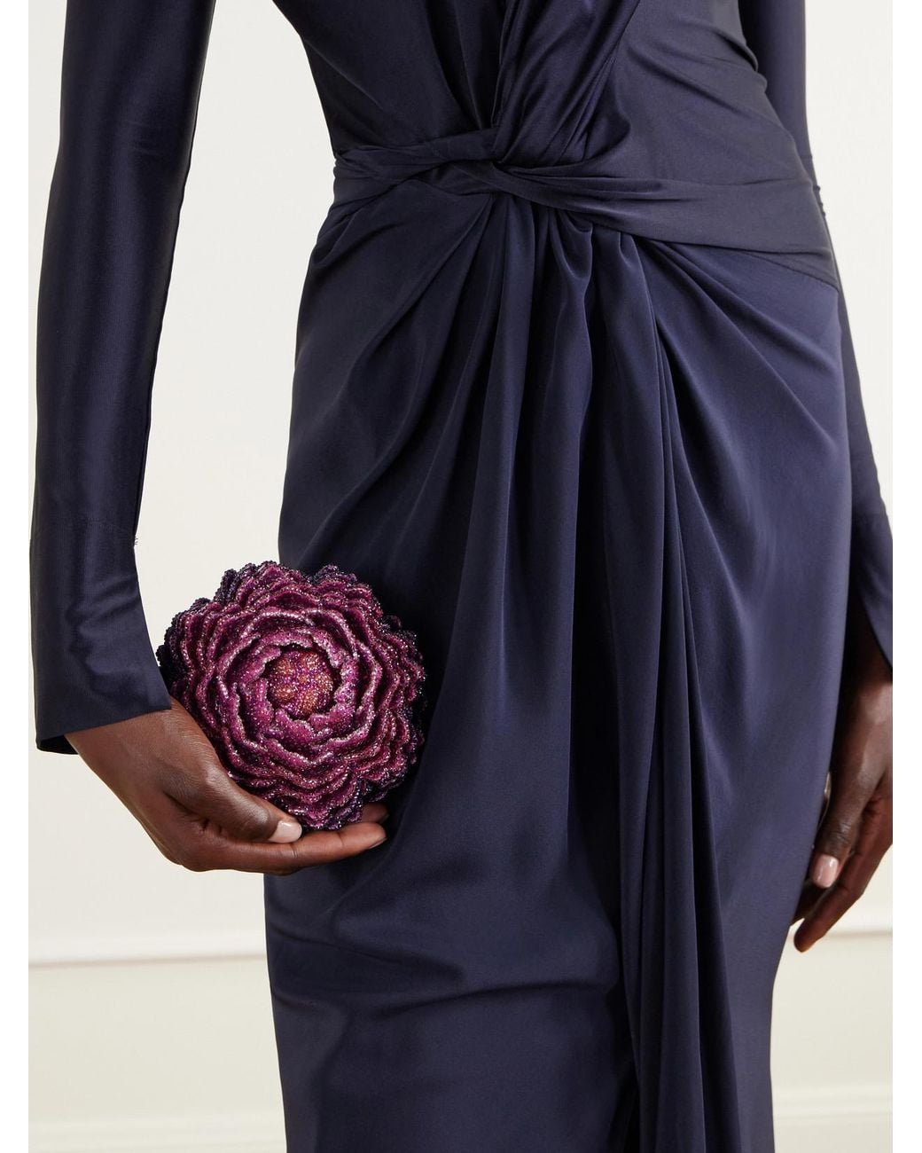 Judith Leiber Pink Peony Belladonna Crystal-Embellished-Tone Clutch