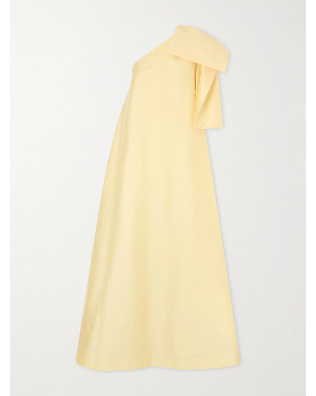 BERNADETTE Yellow Winnette One-Shoulder Crepe Gown