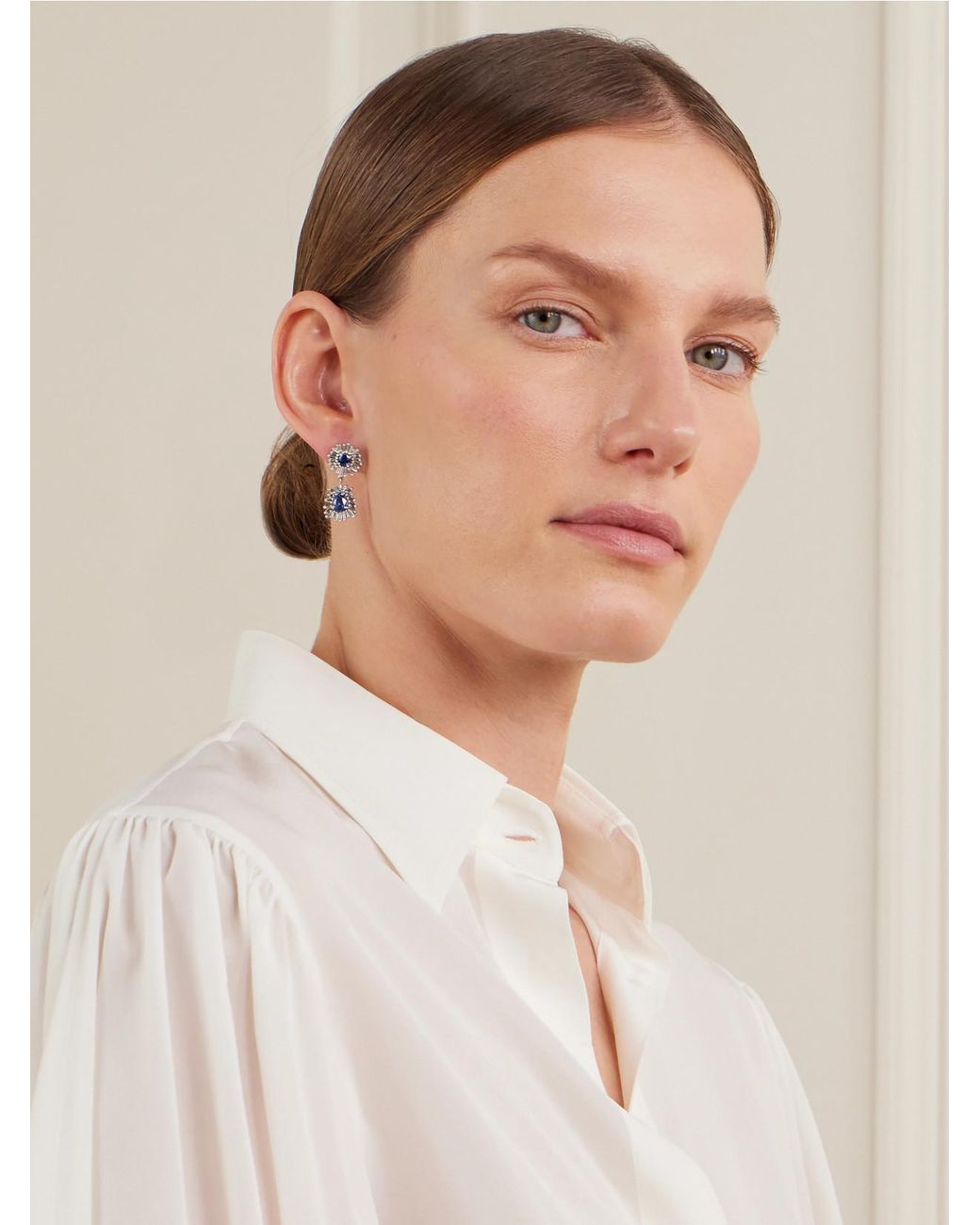 Suzanne Kalan Natural 18-Karat, Sapphire And Diamond Earrings