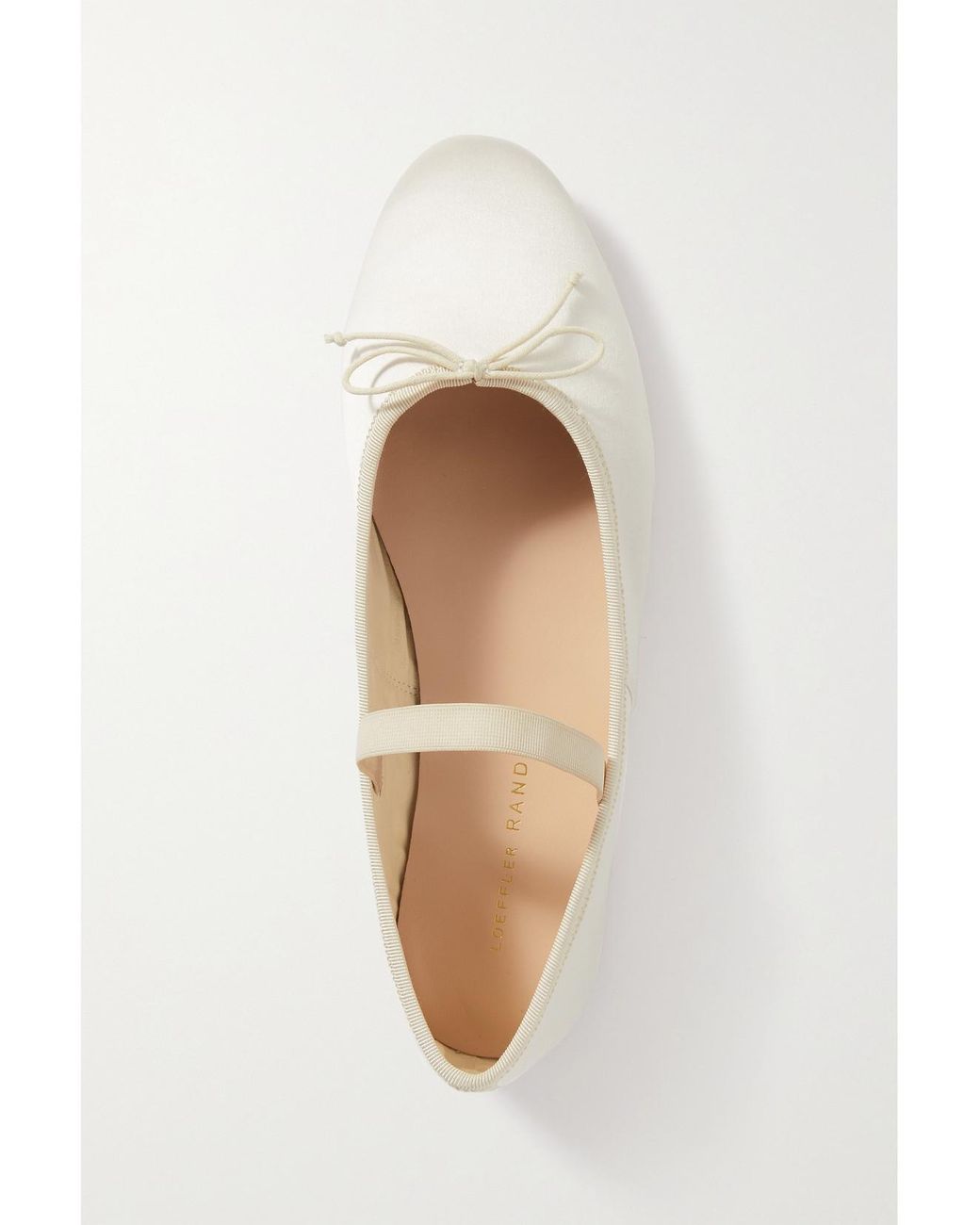 Loeffler Randall Natural Net Sustain Leonie Grosgrain-Trimmed Satin Ballet Flats