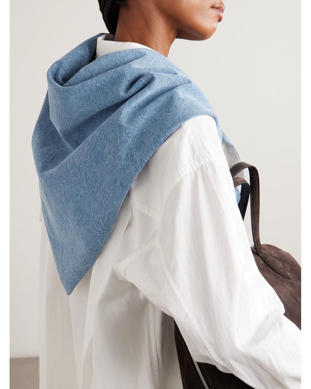 Agolde Blue Maria Mcmanus Organic And Recycled Denim Scarf