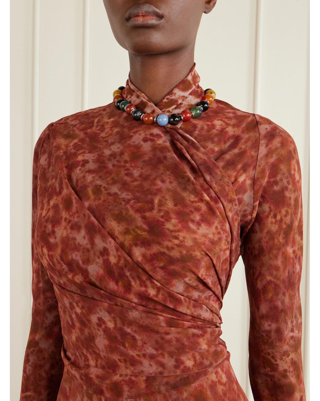 Cortana White Meena Printed Silk-Crepon Jacket