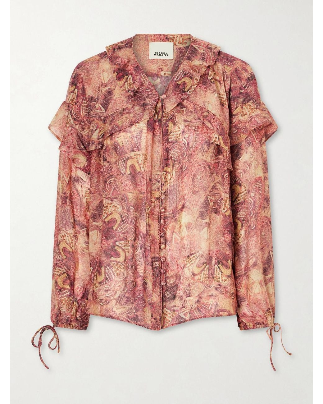 Isabel Marant Pink Charis Silk-Chiffon Blouse