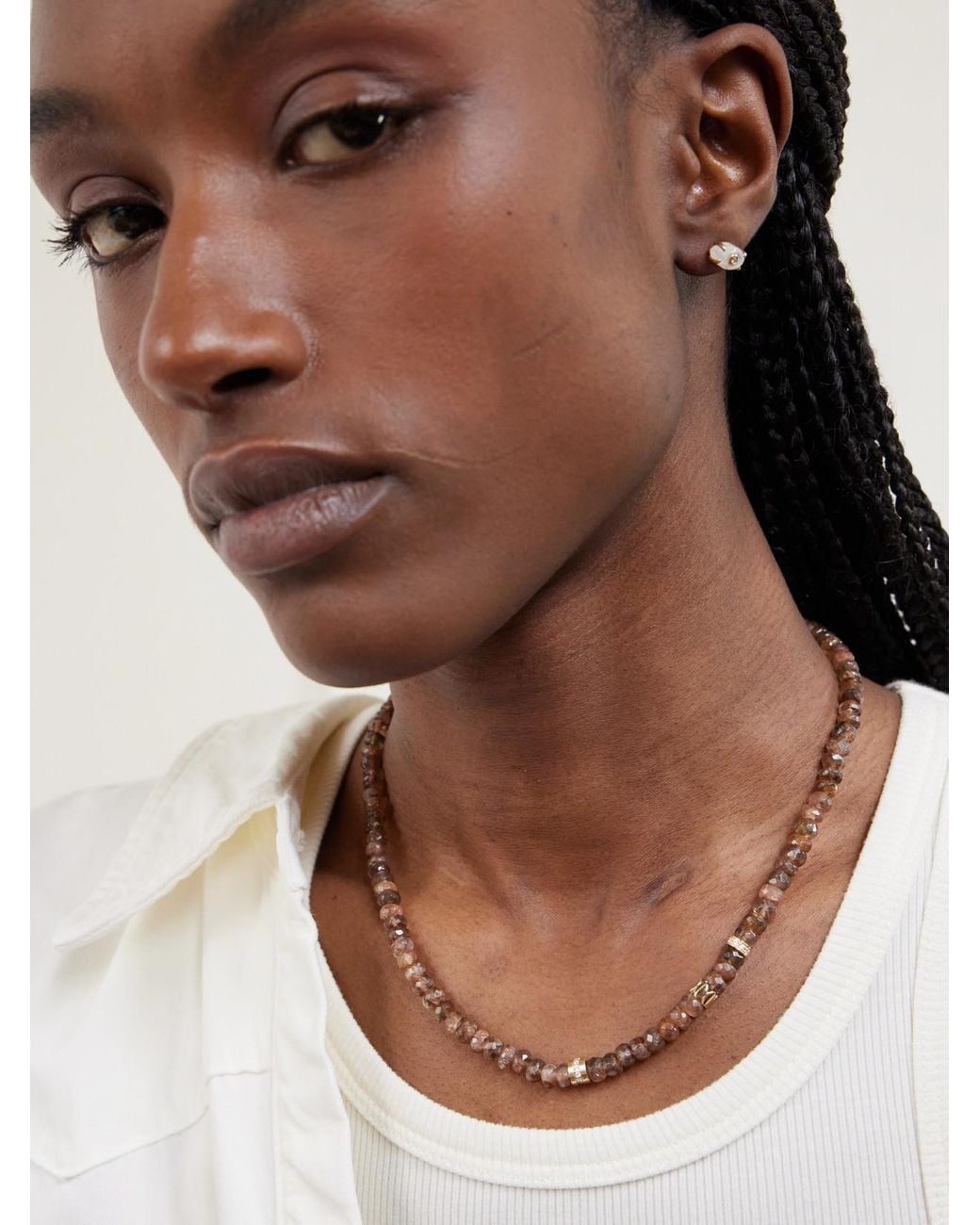 Sydney Evan Natural 14-Karat, Andalusite And Diamond Necklace