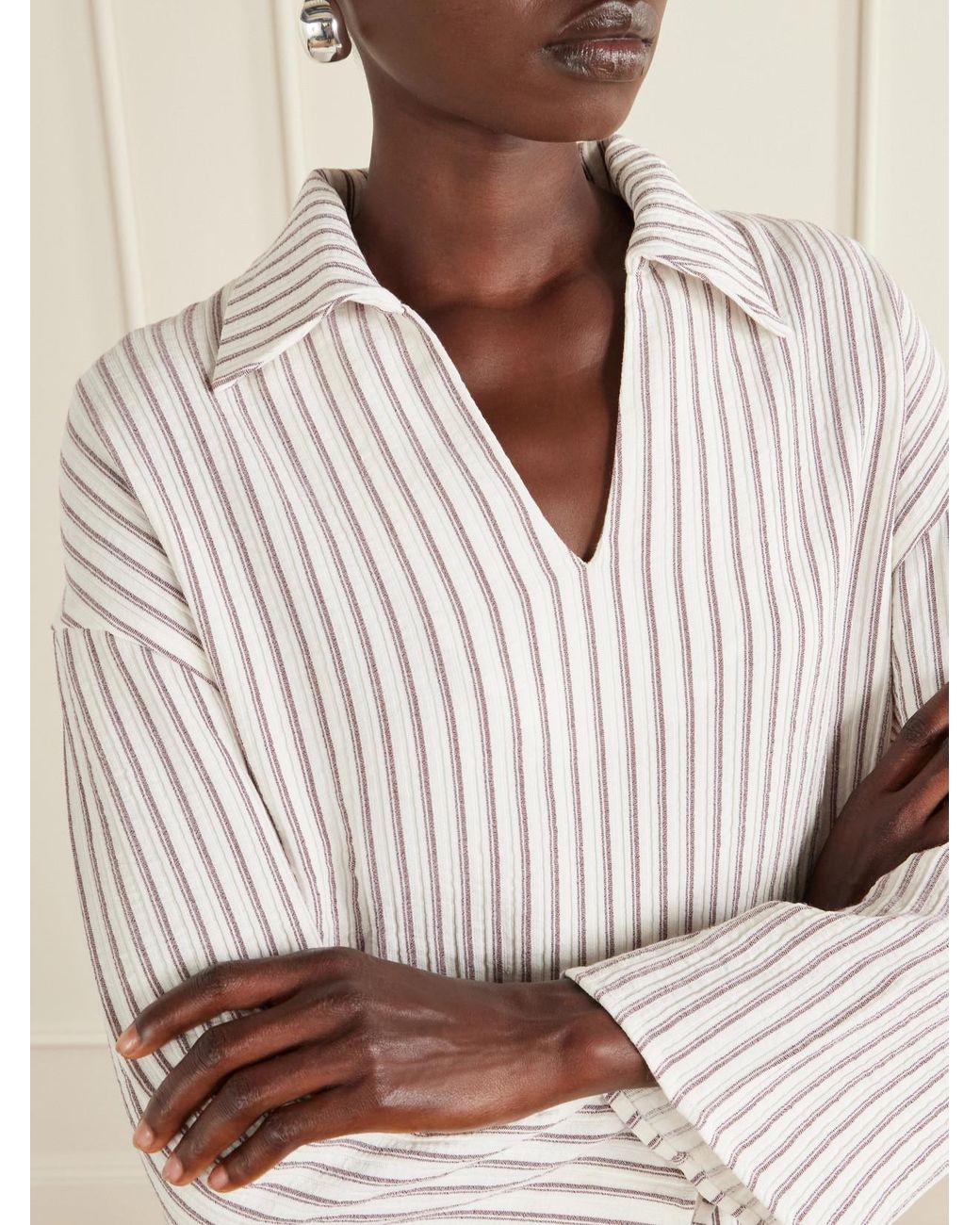 TOVE Natural Striped Seersucker Shirt