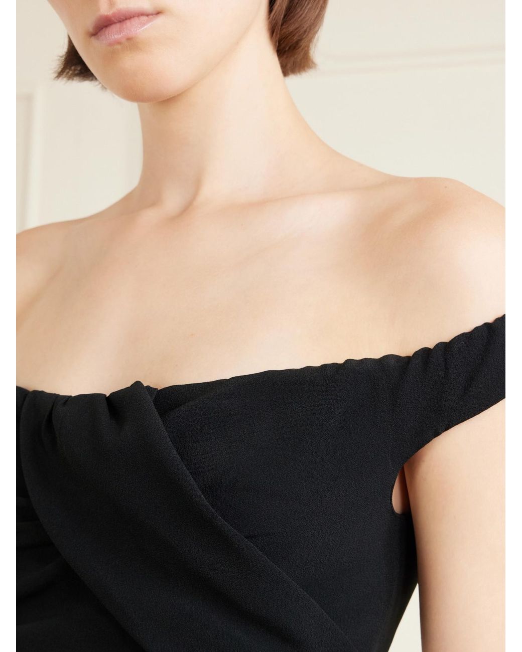 Violante Nessi Black Aurel Gathered Crepe Midi Dress