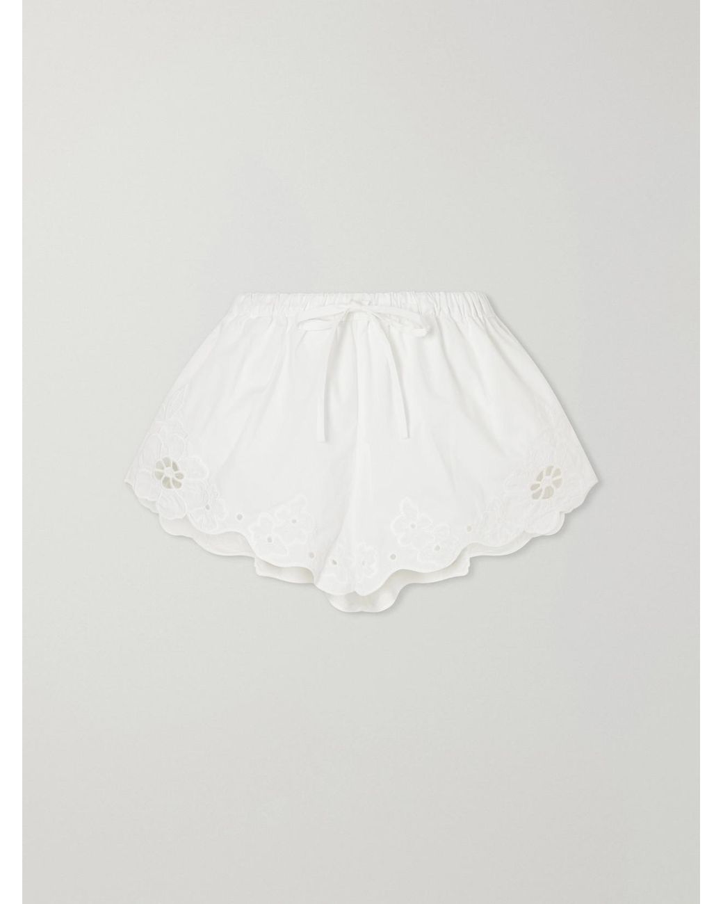Sir White Klara Broderie Anglaise Cotton Shorts