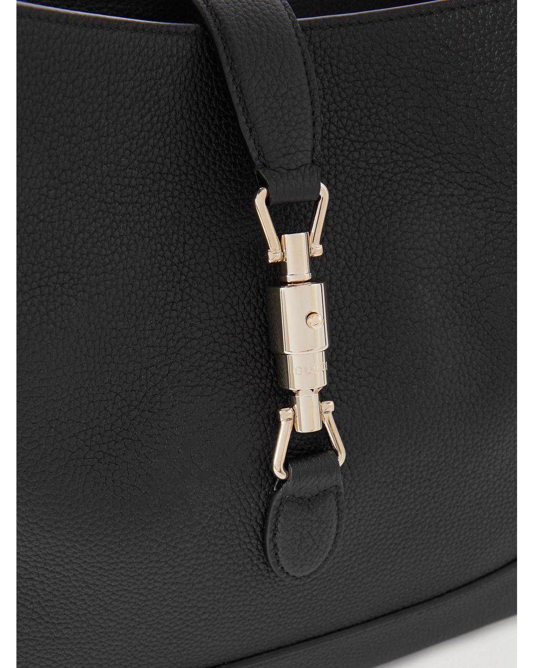 Gucci Black Jackie 1961 Medium Textured-Leather Shoulder Bag