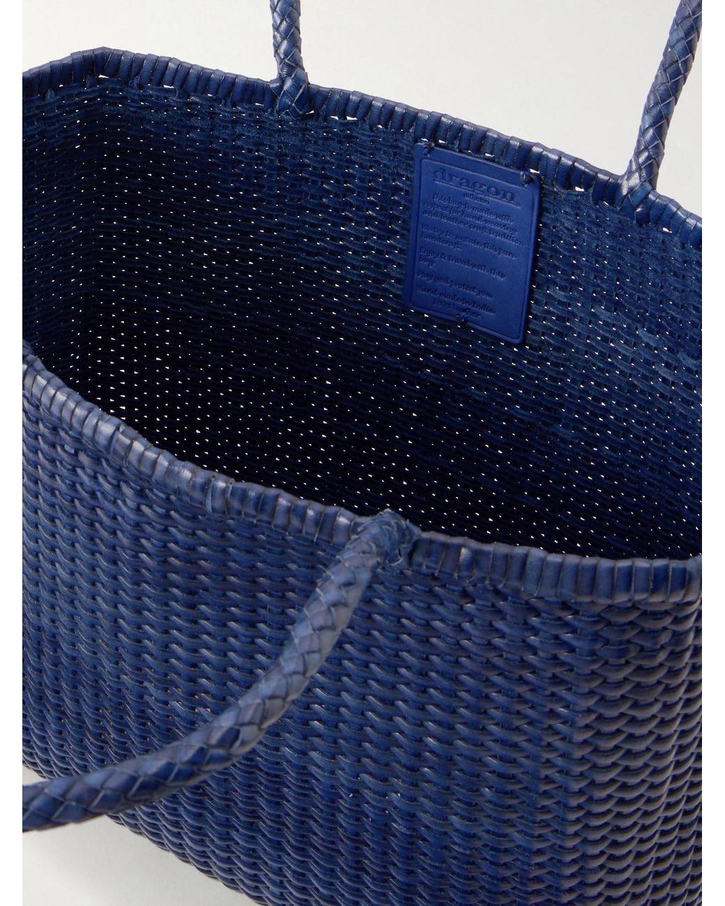 Dragon Diffusion Blue B Weave Leather Tote