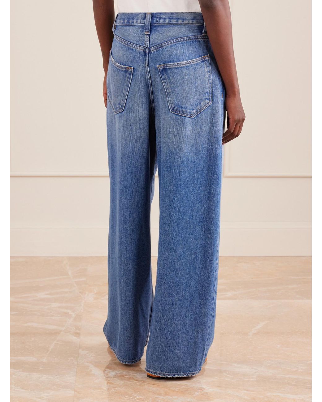 Agolde Blue The Rounded Baggy Mid-Rise Wide-Leg Pants