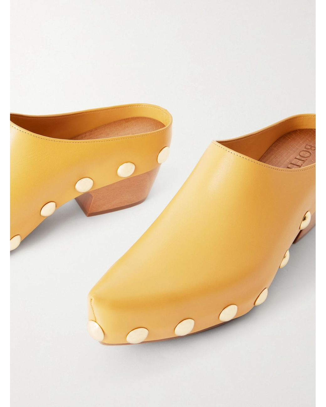Bottega Veneta Natural Gondola Studded Leather Clogs