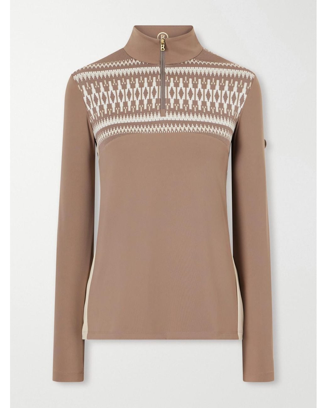 Bogner Brown Joalyn Knit-Detailed Jersey Base Layer