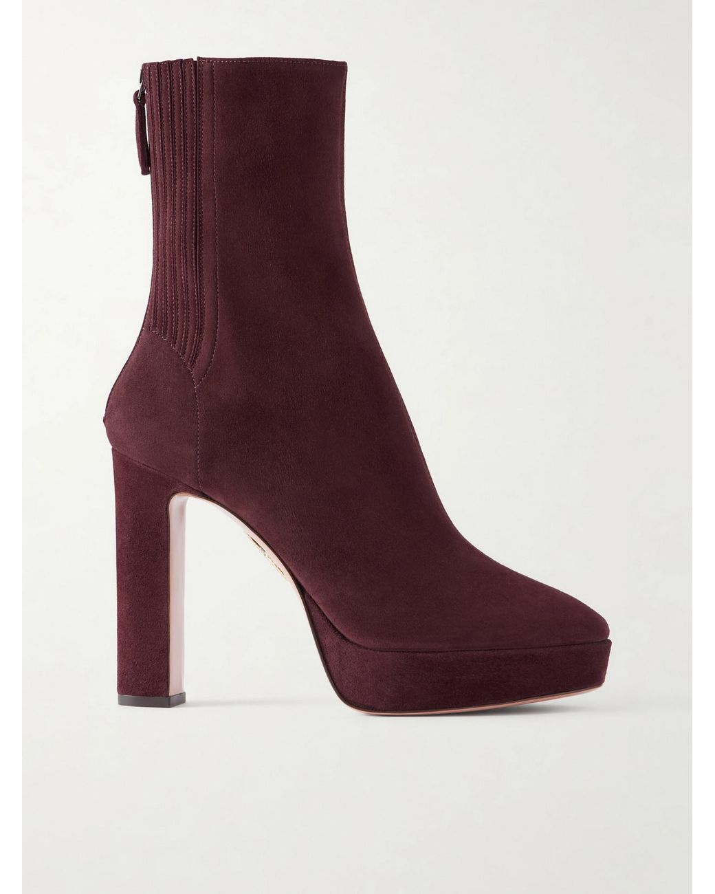 Aquazzura Purple Martine 110 Suede Ankle Boots