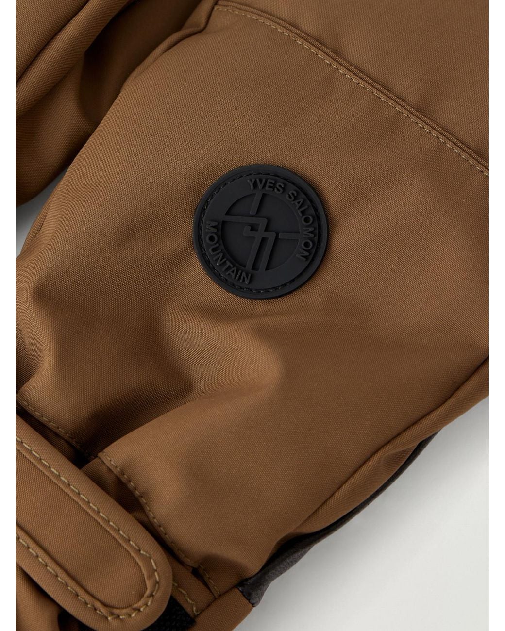 Yves Salomon Brown Logo-Appliquéd Padded Leather-Trimmed Shell Ski Mittens