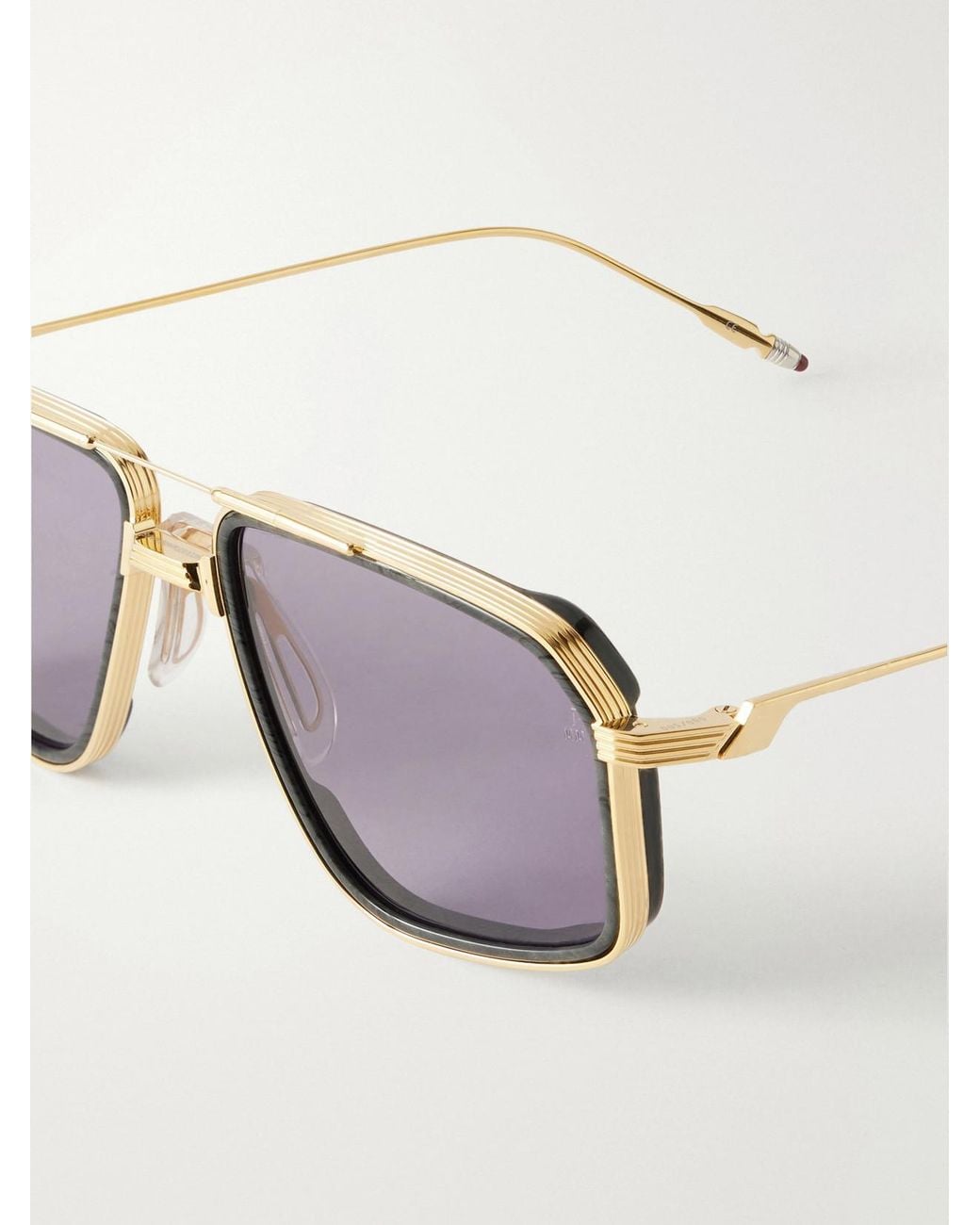 Jacques Marie Mage Metallic Jagger Aviator-Style Titanium Sunglasses