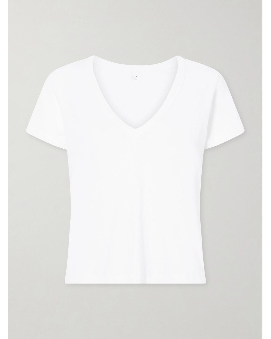 Leset White Laura Cotton-Jersey T-Shirt