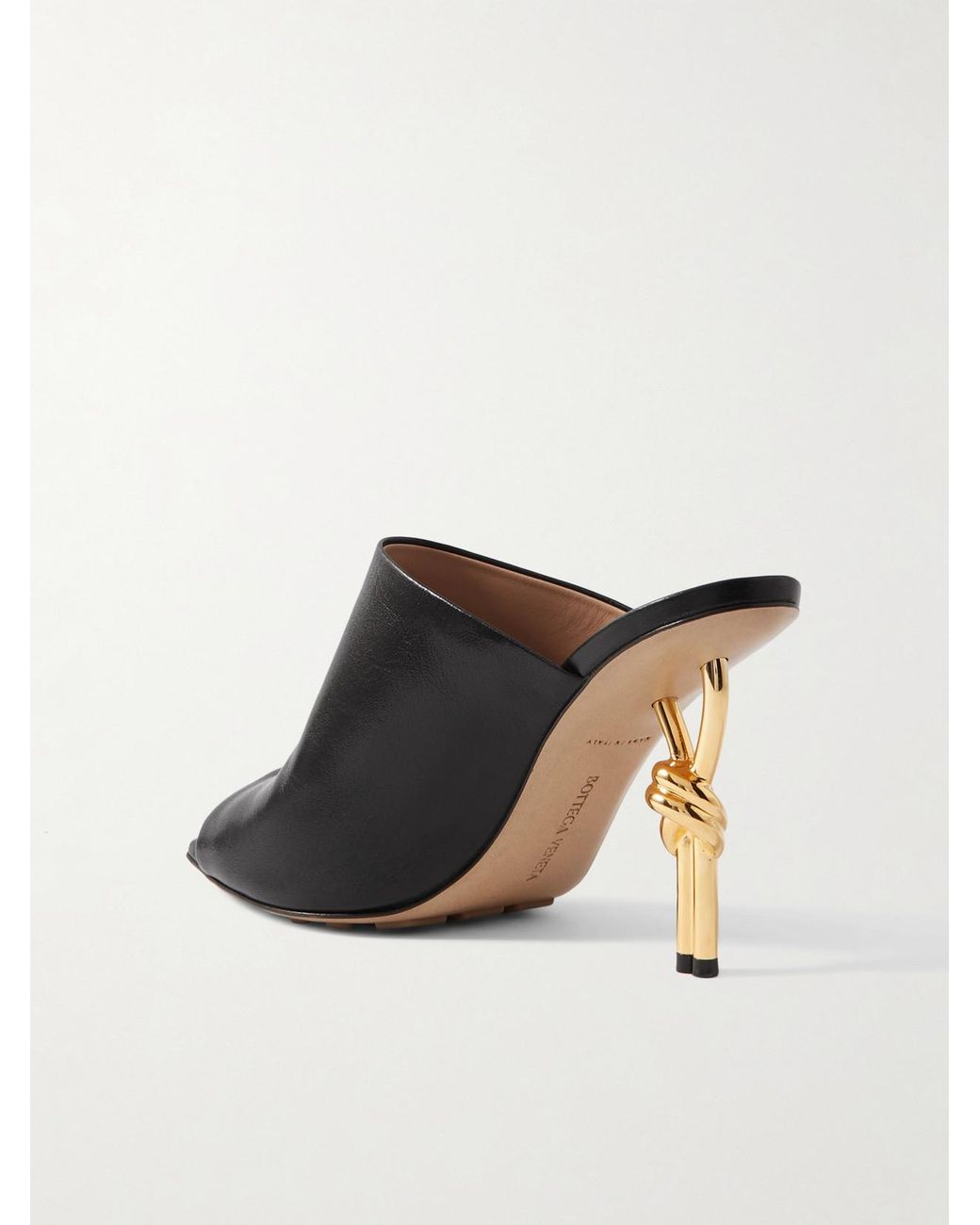 Bottega Veneta Black Leather Mules