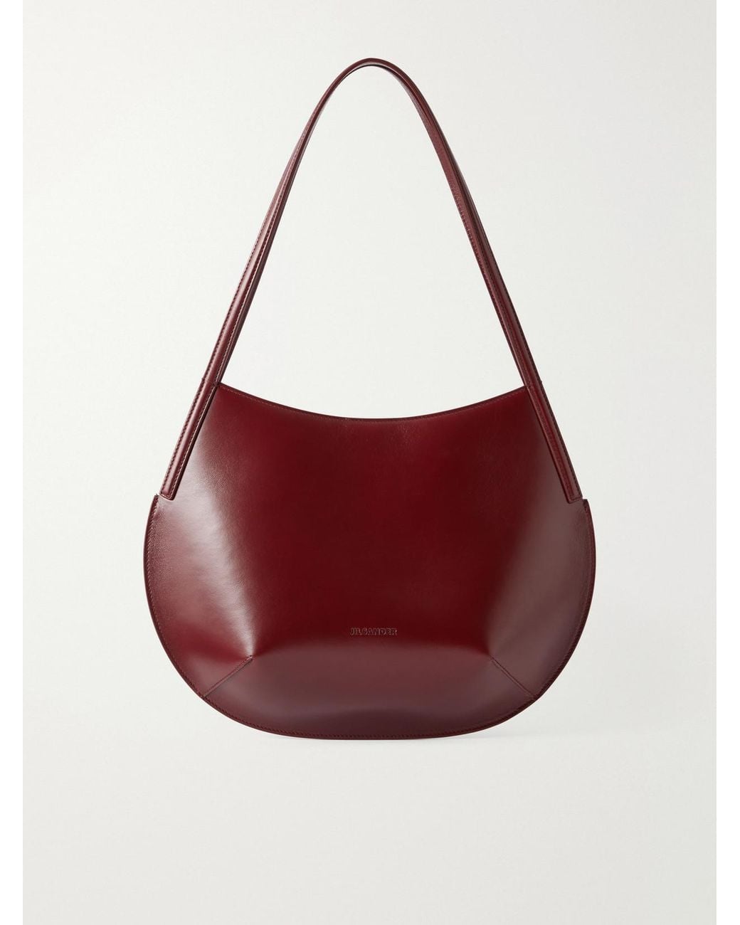 Jil Sander Red Kante Leather Shoulder Bag