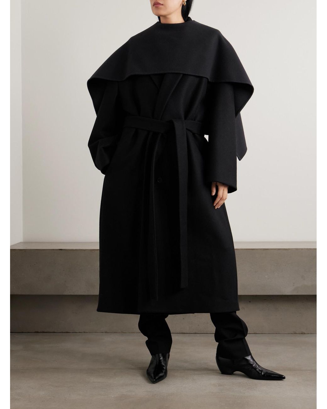Calvin Klein Black Taylor Wool And Cashmere-Blend Cape
