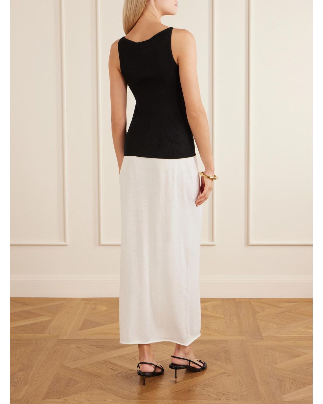 Lisa Yang Black Lynette Ribbed-Knit Cashmere Tank