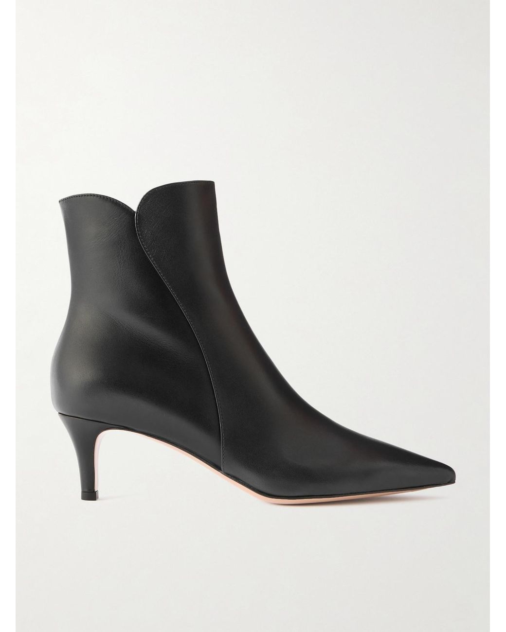 Gianvito Rossi Black Levy 55 Leather Ankle Boots