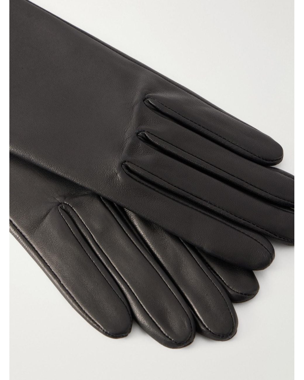 Agnelle Black Opera Leather Gloves