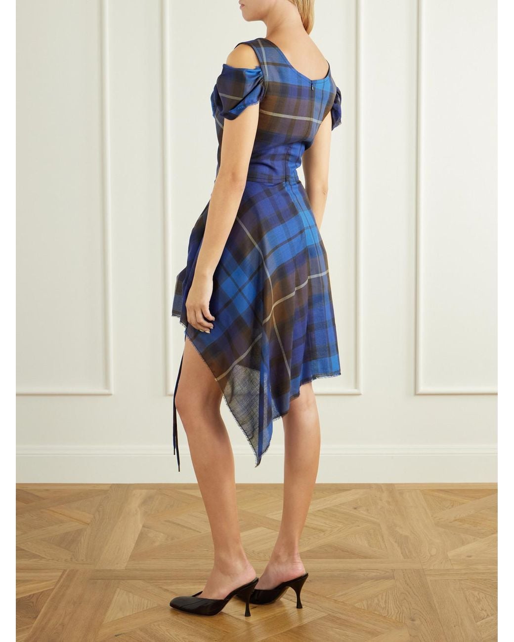 Vivienne Westwood Blue Buchanan Tartan Wool Mini Dress