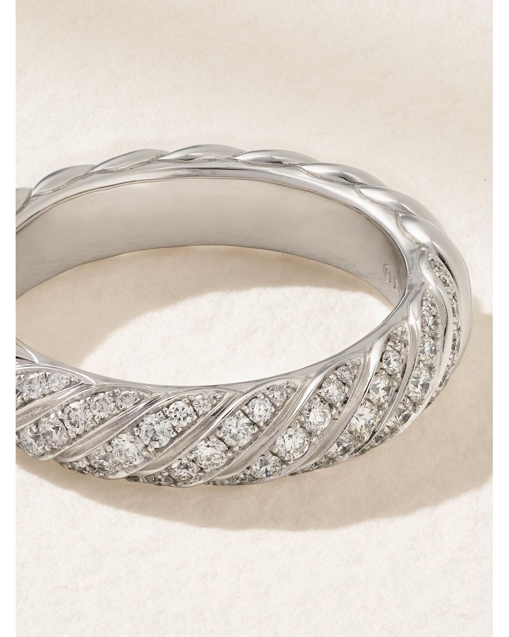 David Yurman Natural Sculpted Cable 18-Karat Diamond Ring
