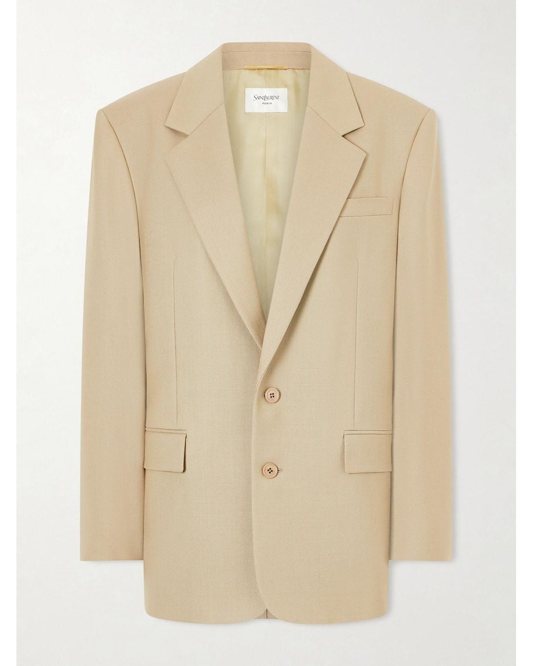 Saint Laurent Natural Wool And Silk-Blend Blazer