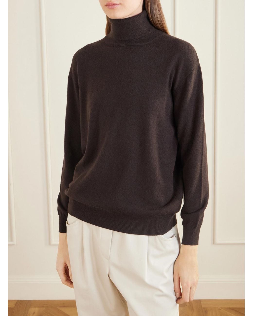 Brunello Cucinelli Black Cashmere Turtleneck Sweater