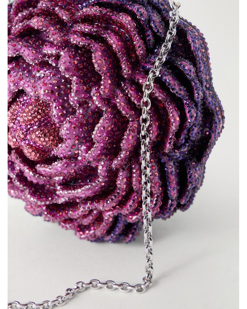 Judith Leiber Pink Peony Belladonna Crystal-Embellished-Tone Clutch