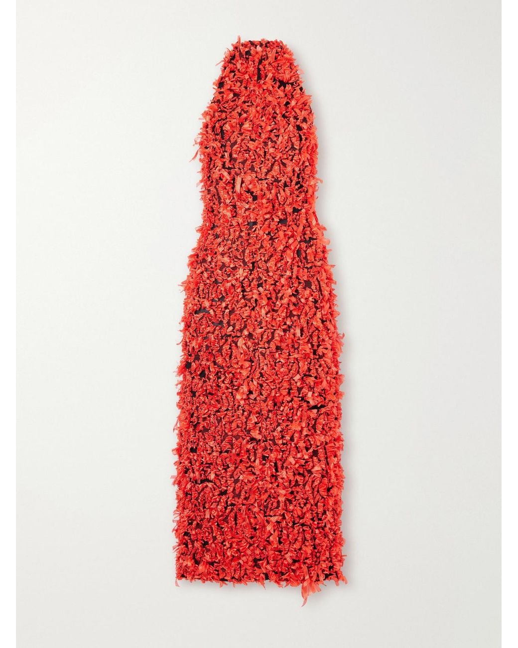 TOVE Red Grettel Open-Back Fil-Coupé Halterneck Midi Dress