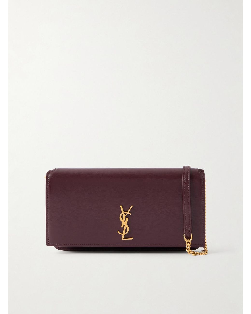 Saint Laurent Purple Cassandre Leather Phone Case