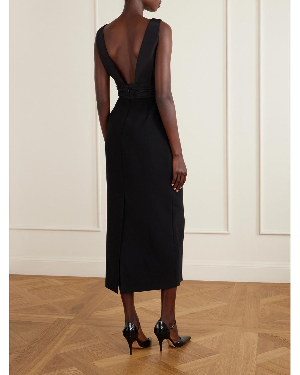 Carolina Herrera Blue Bow-Detailed Faille Gown