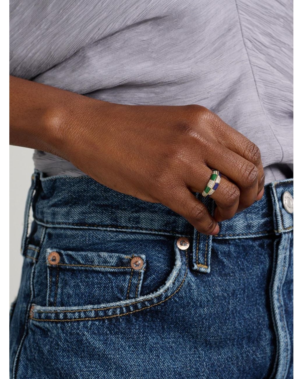Yvonne Léon Natural Alliance 9-Karat Multi-Stone Ring
