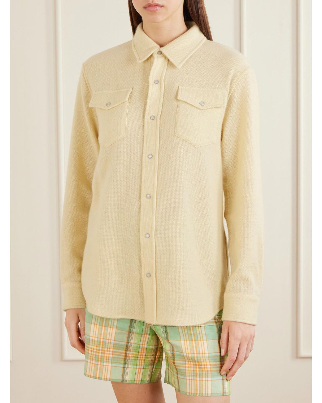 God's True Cashmere Natural Daffodil Cashmere Shirt
