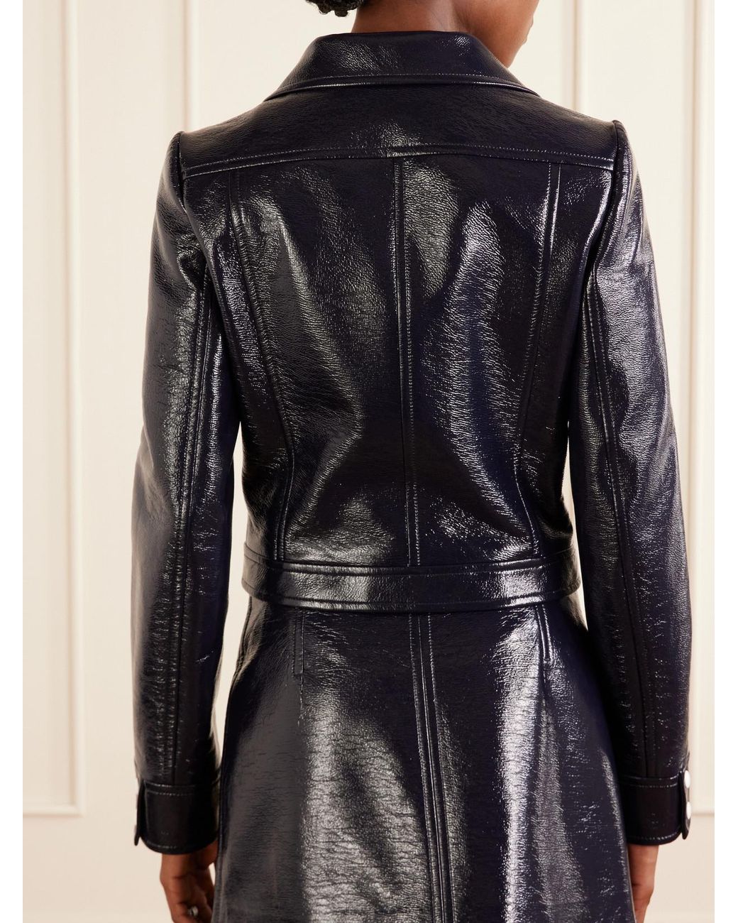 Courreges Blue Reedition Coated Cotton-Blend Jacket