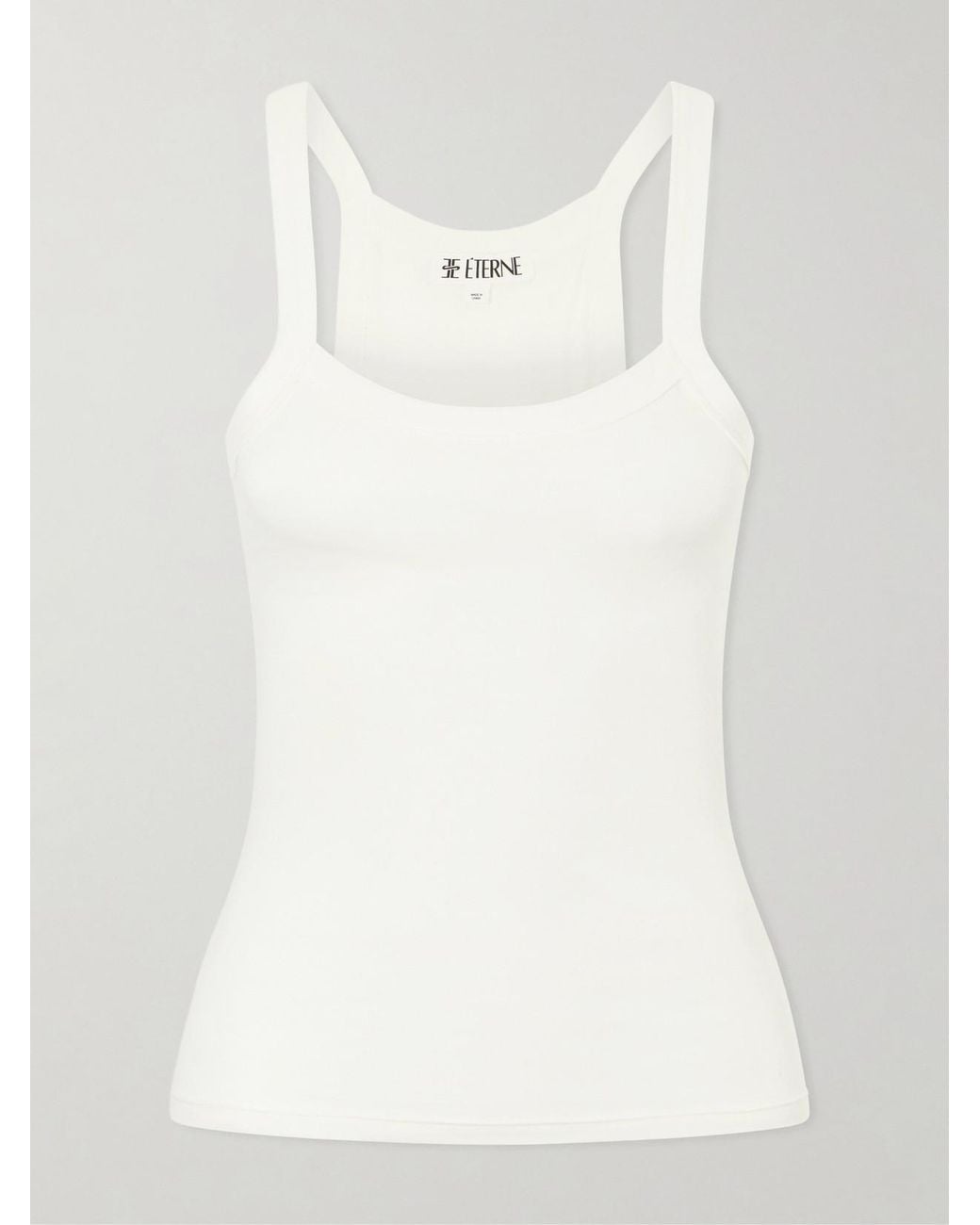 ÉTERNE White Duke Cotton-Blend Tank