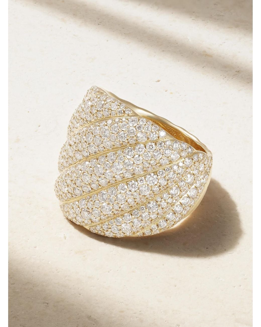 David Yurman Natural Sculpted Cable 18-Karat Diamond Ring