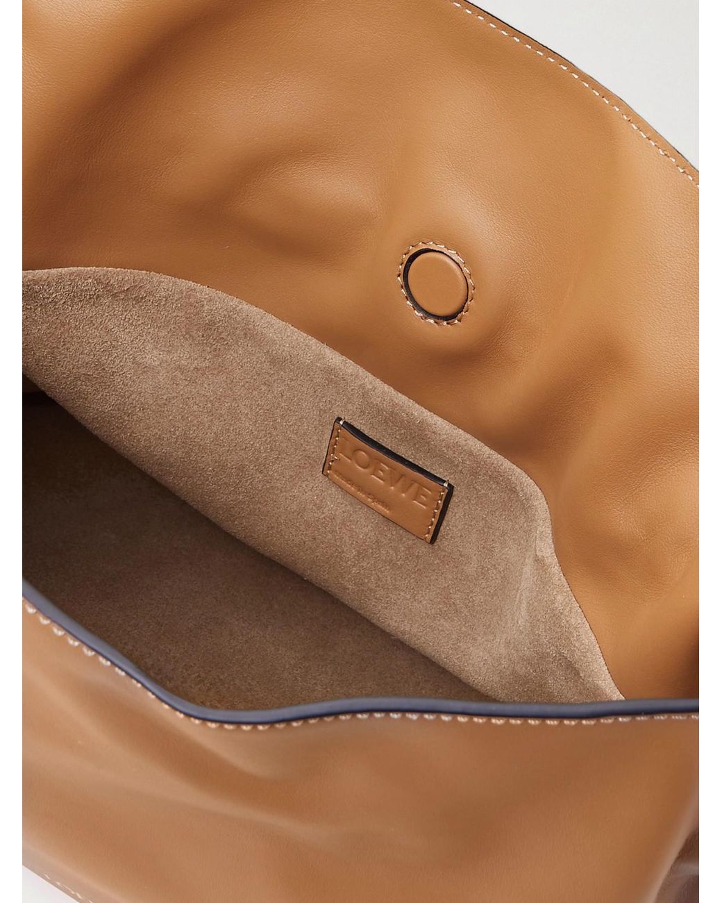Loewe Brown Flamenco Leather Clutch