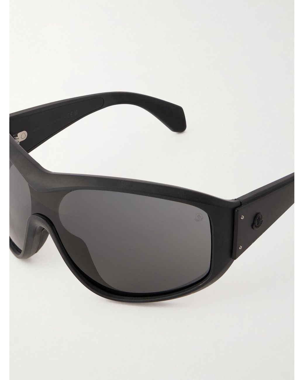 Moncler Black Thyra Oval-Frame Ski Sunglasses