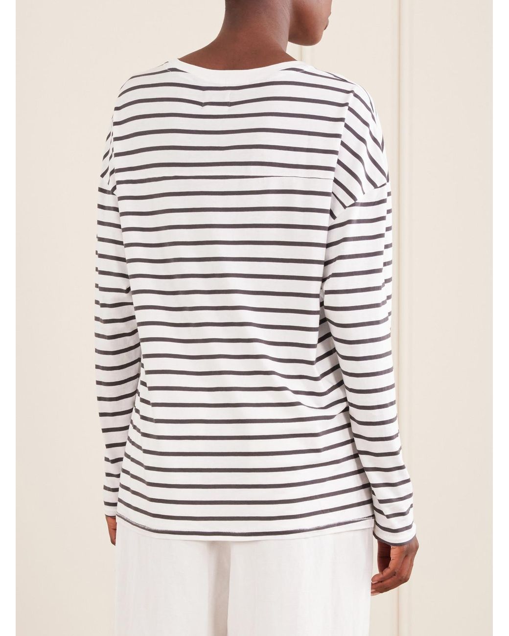 Jamie Haller Gray The High Striped Cotton T-Shirt
