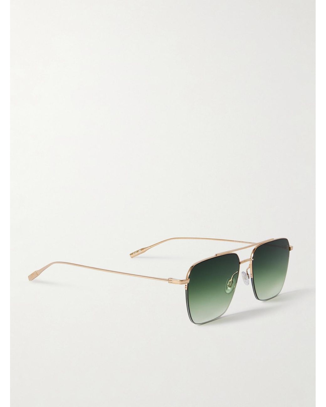 Barton Perreira Green Armstrong Aviator-Style-Tone Titanium Sunglasses