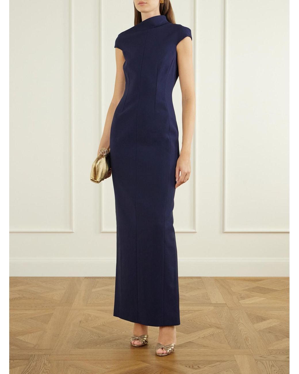 Solace London Blue Arion Crepe Gown