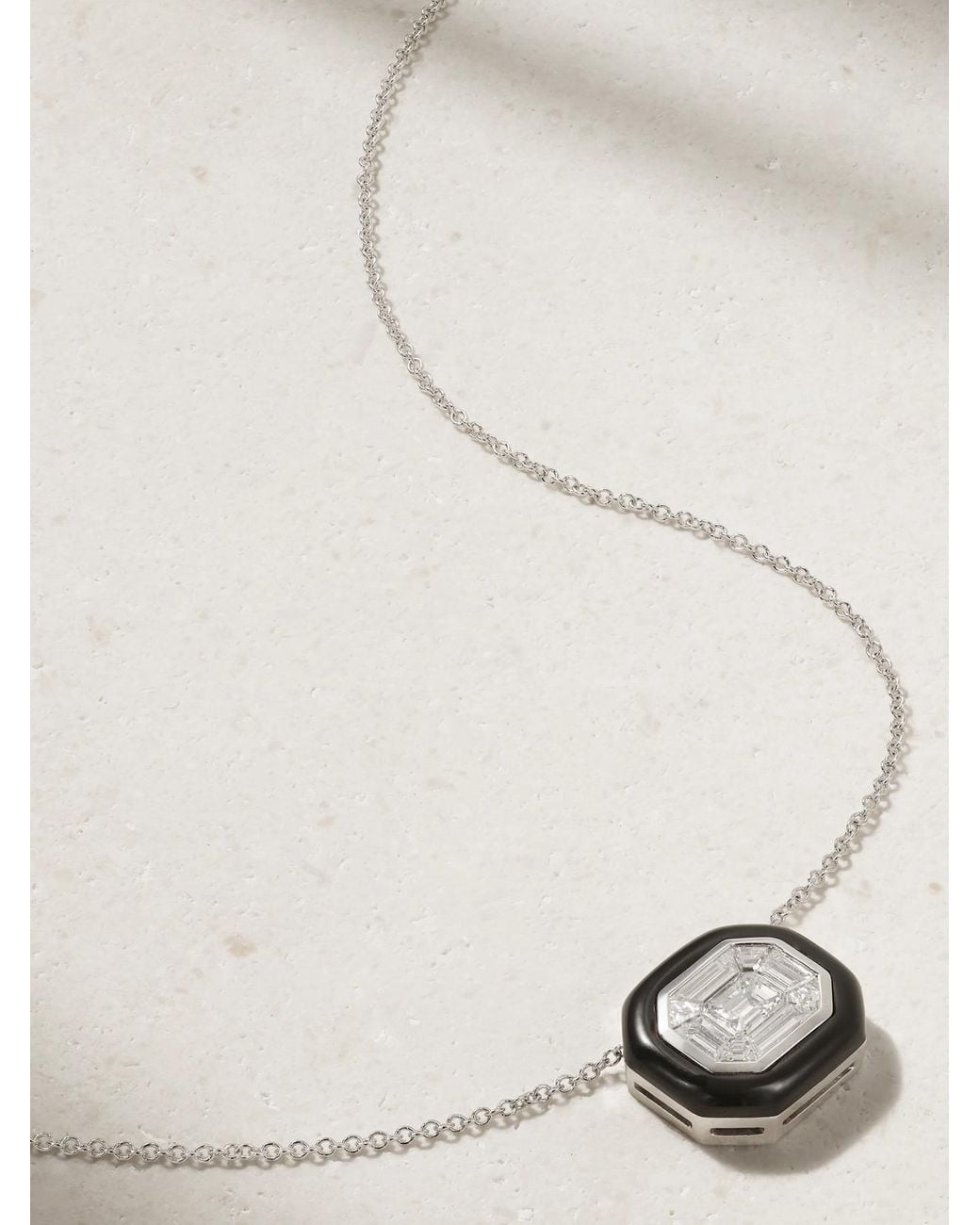 Nikos Koulis Natural Oui 18-Karat, Diamond And Enamel Necklace