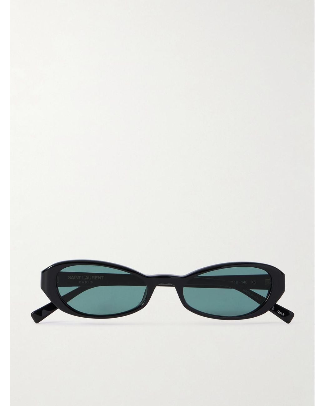 Saint Laurent Green Erin Oval-Frame Acetate Sunglasses