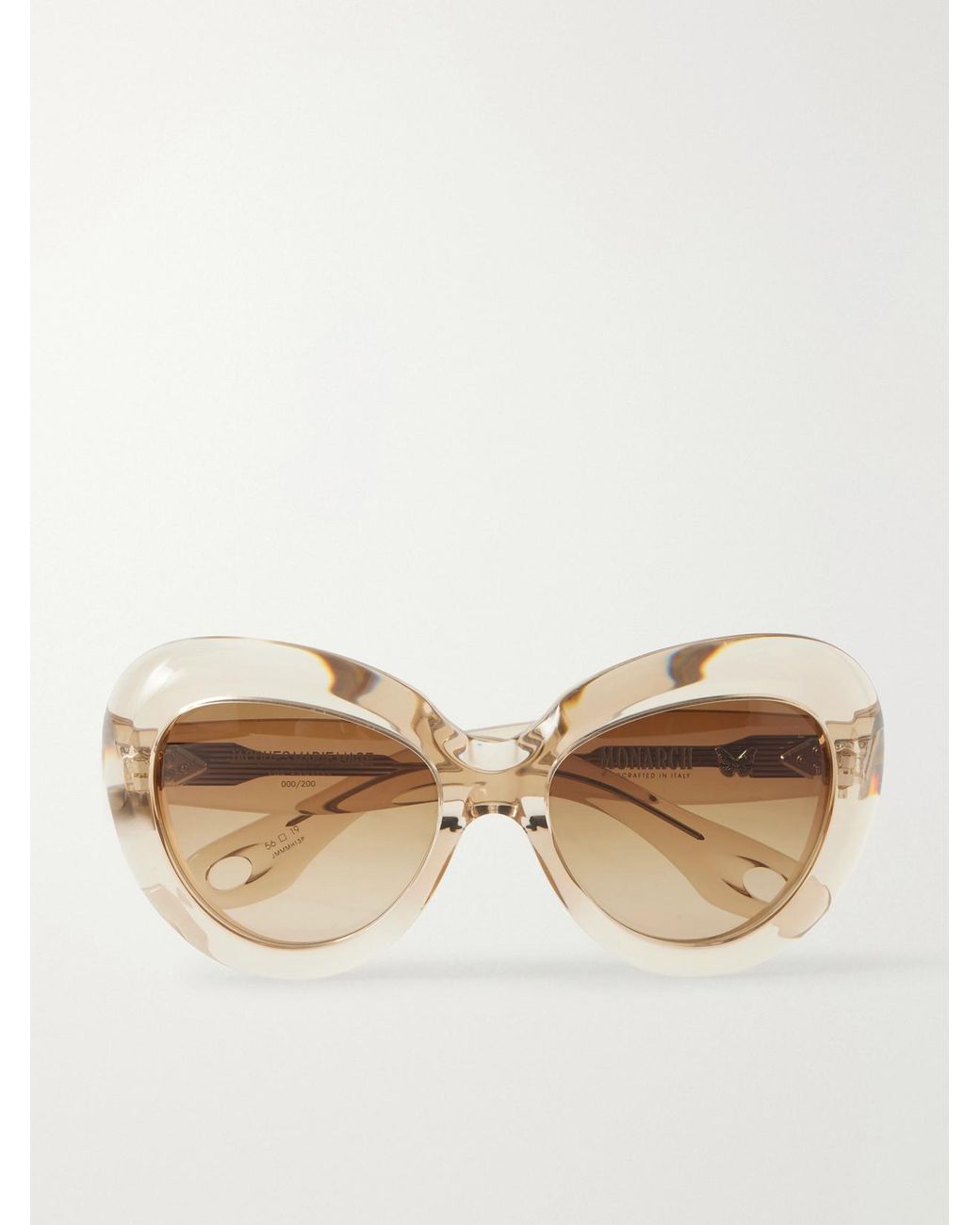 Jacques Marie Mage Natural Monarch Round-Frame Acetate Sunglasses