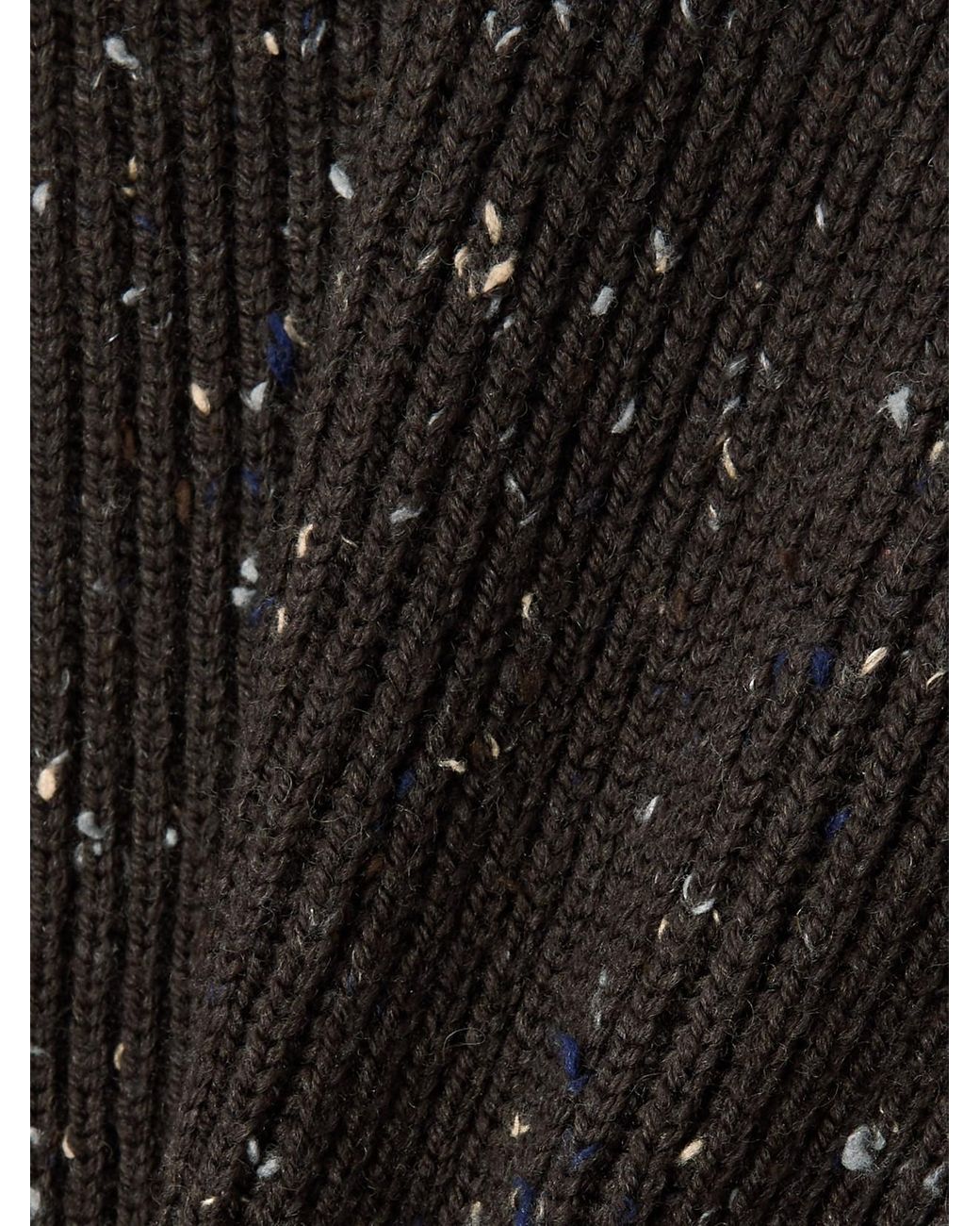 Bottega Veneta Black Button-Detailed Ribbed Wool-Blend Sweater